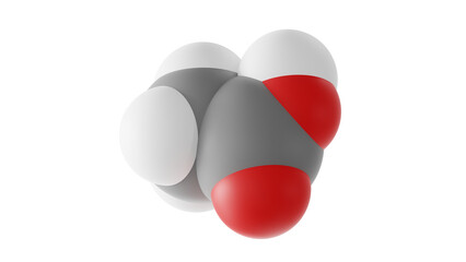 Sticker - acetic acid molecule, ethanoic acid, molecular structure, isolated 3d model van der Waals