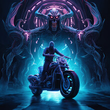 Motorcycle In The Night, Demon Devil, Hell Rider 