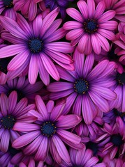 Wall Mural - large bright purple daisy flowers in a bouquet
