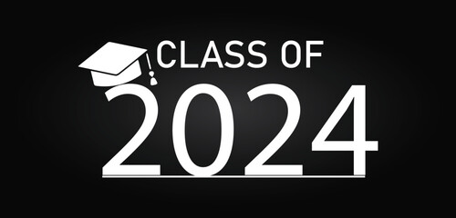 Wall Mural - Class Of 2024 Congratulations Text Illustration Design