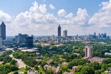 Fototapeta  - The Atlanta, Georgia skyline from above the Jackson St Bridge