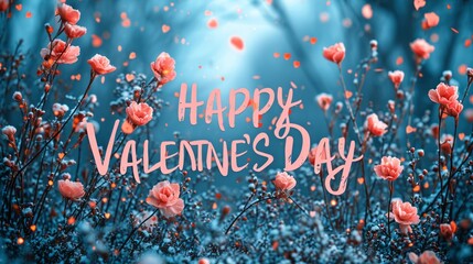 Wall Mural - valentines background that reads 