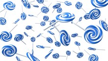 Blue Lollipops On A White Background.
3DCG Illustration For Background.
