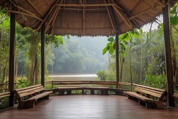 gazebo in the forest