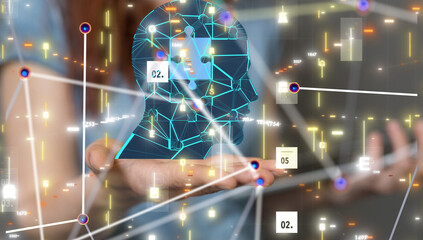 Leinwandbilder - digital medical futuristic interface 3D rendering