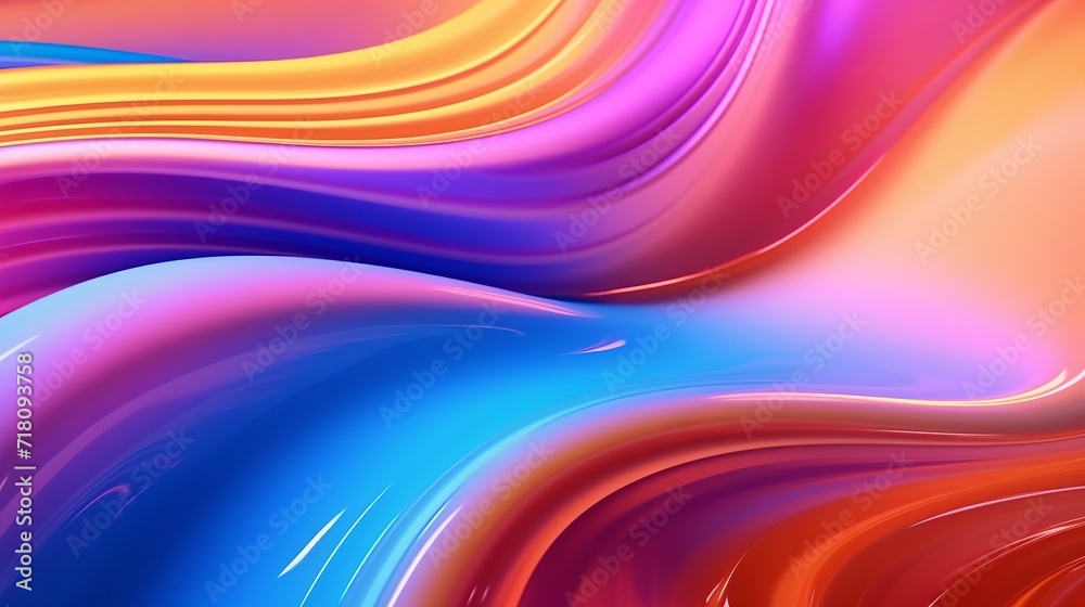 Illustration Stock Abstract iridescent fluid renders a vibrant liquid ...
