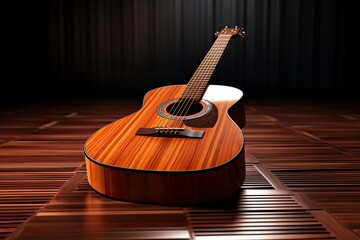 Poster - Colorful guitar abstraction of musical instruments, modern and abstract multicolor music background with fluid structure, generative ai