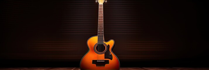 Aufkleber - Colorful guitar abstraction of musical instruments, modern and abstract multicolor music background with fluid structure, generative ai