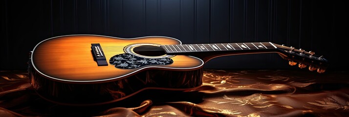 Aufkleber - Colorful guitar abstraction of musical instruments, modern and abstract multicolor music background with fluid structure, generative ai