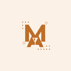 MA or AM. Monogram of Two letters A&M. Luxury, simple, minimal and elegant MA logo design. Vector illustration template.