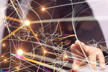 Poster - touch Futuristic wave, Futuristic data stream