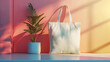 Blank Promotional Tote Bag for Branding. 3d Rendering Illustration, generative ai