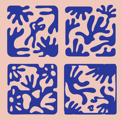 Poster - Modern abstract organic melting shapes. Vector set of shapes inspired by modernism style.