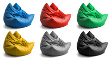 Collection Set Of Bean Bags Isolated On Transparent Or White Background, Png 