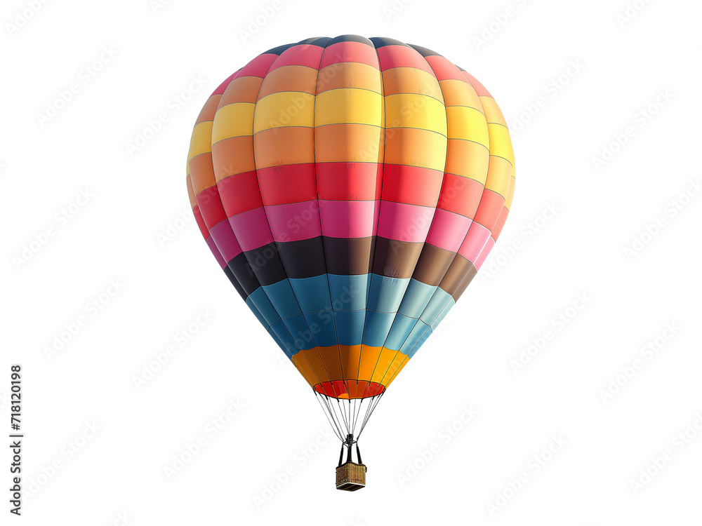 Colorful hot air balloon isolated on transparent or white background ...
