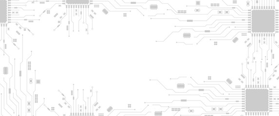 Aufkleber - Abstract Technology Circuit board background. Grey white Abstract technology background. Digital technology with plexus background and space for your text	
