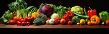 Rows Of Fresh Vegetables In The Photo On A Black Background. Generative AI