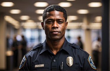 Poster - Portrait of confident man police officer