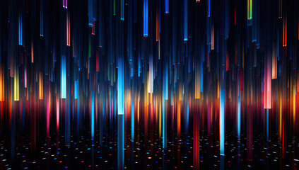 Poster - Glowing Lines of Futuristic Energy: Abstract Technology in Blue Light