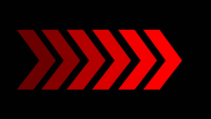 Poster - Road directional arrow sign. Blank red road sign, direction pointer to right against black background
