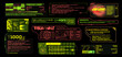 © GraphicPapa - Virtual reality Cyberpunk HUD interface. Sci-fi digital interface elements HUD for Game, UI, UX, KIT. Futuristic User Interface, frame screens, Callouts titles.