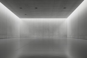  Gray concrete empty interior with blank wall for your text or product product presentation with copy space, room mockup