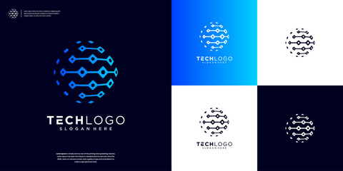 Minimalist Tech globe logo design inspiration
