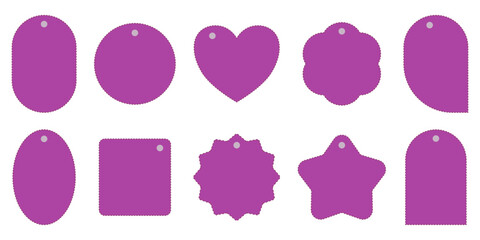 Poster - collection of basic shape labels for printing and cutting – set of promotional labels without text