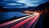 Fototapeta Dziecięca - Long Exposure Photo of a Night Highway