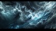 An artistic representation of a thunderstorm, with silk waves in dark greys and flashes of electric blue, evoking the storm's intensity.