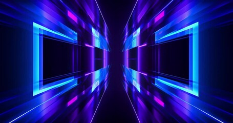 Leinwandbilder - animation of 80s retro sci-fi background. video game glow retro wave. purple grids neon glow light l
