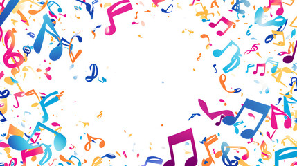 colorful musical notes on a white background