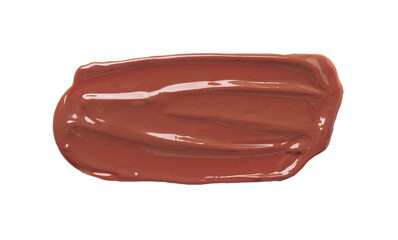 Wall Mural - Smear of tasty milk chocolate paste isolated on white, top view