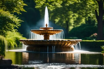 Wall Mural - fountain in the park