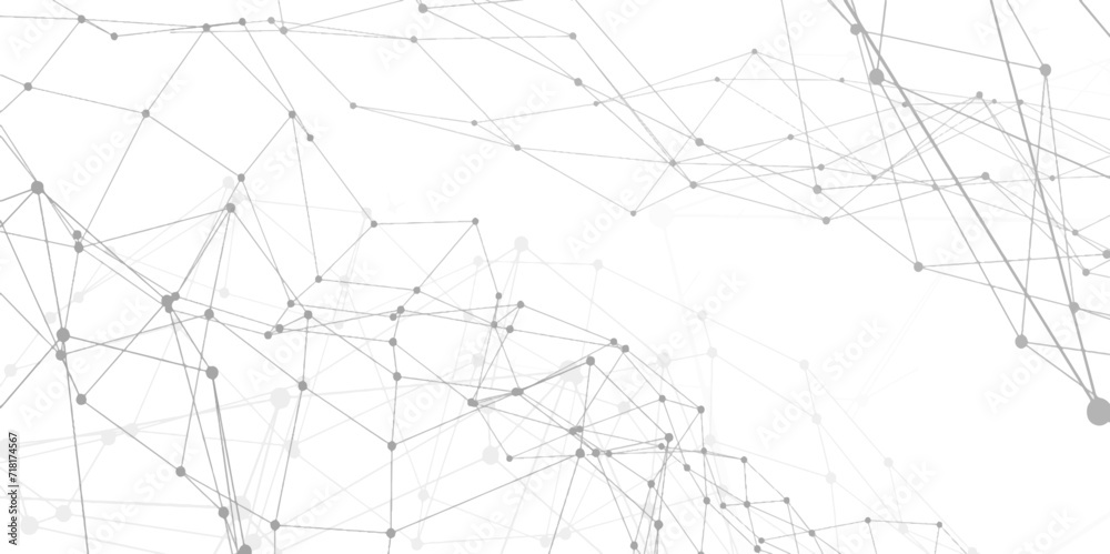Technology abstract white digital background of points and lines ...