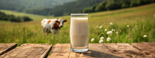 A Cup Of Milk. Selective Focus. Generative AI,