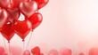 © NI - Valentine's day hearts ballons with copyspace, saint valentine and love background concept, blank space, hd