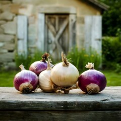 Canvas Print - garlic and onions