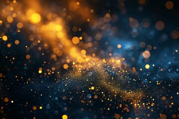 background of abstract glitter lights. blue, gold and black. de focused
