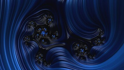 Wall Mural - abstract fractal colorful blue swirl line flowing colors. modern background animation