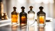 Perfume bottle mockup - luxury glass perfume or scent bottle mock up isolated. Creative illustration.