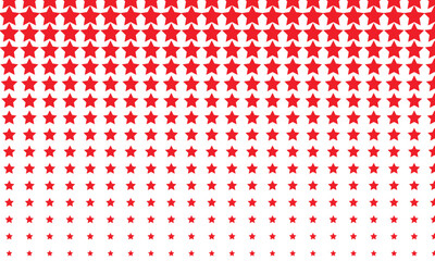 Poster - abstract repeatable big to small red star pattern.