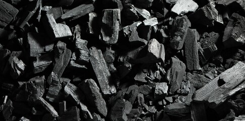  Heap of coal as background, top view