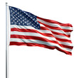 © Oksana - American flag waving in the wind isolated on white background