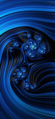 Wall Mural - abstract fractal colorful blue swirl line flowing colors. modern background