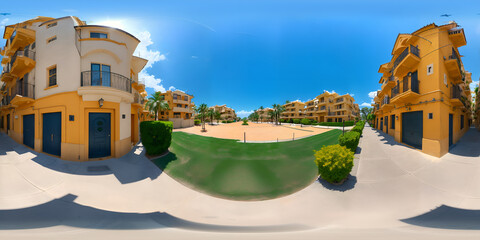 day city street 360 degree HDRI map