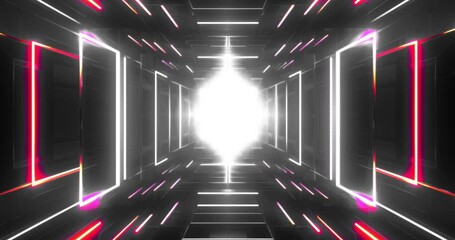 Leinwandbilder - animation of 80s retro sci-fi background. video game glow retro wave. purple grids neon glow light l