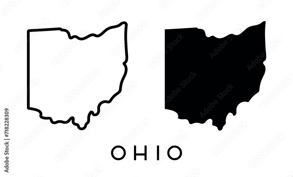 Ohio state map silhouette vector set Stock Vector | Adobe Stock