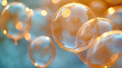 Poster - Bubbles floating in the air, perfect for adding a touch of whimsy to any project