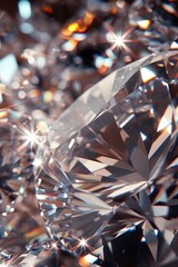 Aufkleber - A detailed view of a diamond resting on a table. Perfect for jewelry advertisements or articles about precious gemstones